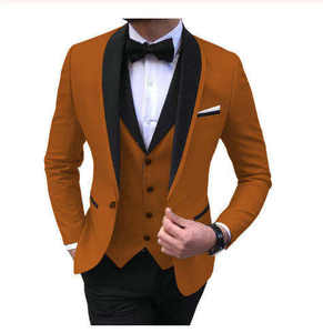 남자의 세트 정장 3 조각 정사이즈 맞는 숄 옷깃 솔리드 무도회 턱시도 웨딩 신랑 들러리 (블레이저 + 조끼 + 바지) 2023 - Product Image 4