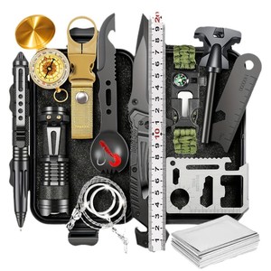 Kit de survie 13 pièces, ensemble d'outils multifonctionnels d'extérieur en acier inoxydable, 21x11x5.5cm, pour l'aventure, l'auto-défense et les premiers secours - Product Image 5