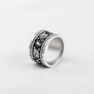 <b>Titanium</b> Steel Rose Star <b>Ring</b> For Men And Women Everyday Wear Jewelry - Product Image 1