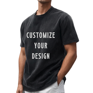 Wholesale Blank Solid Color <b>Men</b> T-<b>Shirt</b> 8011 Custom Print Logo Heavyweight Cotton Drop Shoulder Streetwear Tees T <b>Shirt</b> Factory - Product Image 1