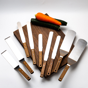 Chất Lượng Cao Bằng Gỗ Xử Lý Mini Thìa Đặt Thép Không Gỉ Thìa Bánh Pizza Vỏ Bơ Spreader Đồ Dùng Nhà Bếp Nấu Ăn Công Cụ Thiết Lập - Product Image 2