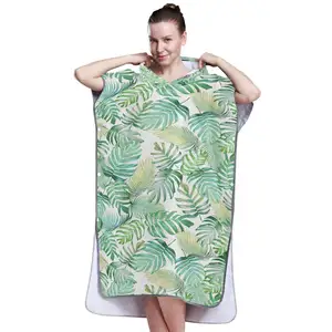 Fashion Swimming Custom Tropical Design Terry Beach Towel Hooded Changing Towels for Adults