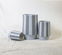 Pot de fleurs en ciment rond de grande taille respectueux de l'environnement pour l'utilisation en extérieur dans le jardin, taille et couleur personnalisables, style classique/moderne