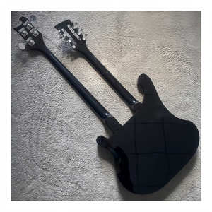 <span class=keywords><strong>Basso</strong></span> JELO Serie Classica a Doppio Manico <span class=keywords><strong>4</strong></span> <span class=keywords><strong>Corde</strong></span> e Chitarra Elettrica 6 <span class=keywords><strong>Corde</strong></span> con Pickup S-h-h – Finitura Nera Lucida Mogano Massello - Product Image 6