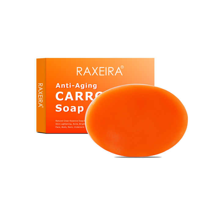 Natural Carrot Orange Bar Soap Vitamin C Herbal For Glowing Skin Whitening Hydration Gentle Cleansing Antioxidant Protection