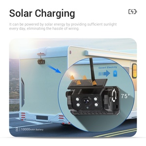 Podofo 7 ''IPS HD Display <span class=keywords><strong>Wireless</strong></span> telecamera solare retromarcia registrazione telecamera posteriore per auto Kit impermeabile DVR per camion scuolabus - Product Image 2