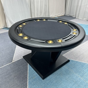 Nouvelle table de <span class=keywords><strong>poker</strong></span> ovale professionnelle de luxe moderne, table de casino en bois pour le Blackjack avec surface en feutre, 10 places, 8 joueurs - Product Image 4