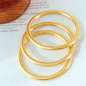ของขวัญแต่งงานที่สวยงาม18K ห่วงชุบทอง18K กำไลเปล่าสำหรับผู้หญิง - Product Image 2