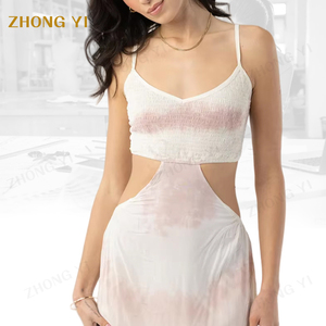 Ropa de marca fabricante personalizado mujer verano corpiño algodón sin tirantes espalda descubierta vendaje Sexy estampado Floral Casual vestidos largos - Product Image 4