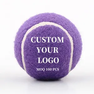 Custom logo colored polyester tennis balls cheap dog tenis balls pink purple orange black bulk personalized color tenis ball