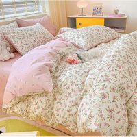 Ensemble de draps en microfibre respirant et doux avec motif de fleurs peintes à l'huile, 100% polyester, ensemble de literie à fleurs de jardin pour toutes les saisons