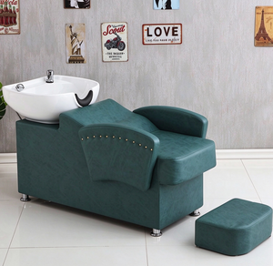 Cama de lavado de cabello de lujo para salón de belleza, cama de lavado de cabello semirreclinable para peluquería, cama de lavado de cabello con lavabo de cerámica simple para salón de moda - Product Image 4