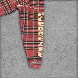 Flanella personalizzata stampata in pietra Vintage lavato giallo sporco lavato Graffiti DTG stampa a tracolla felpe con cappuccio in cotone per uomo - Product Image 4