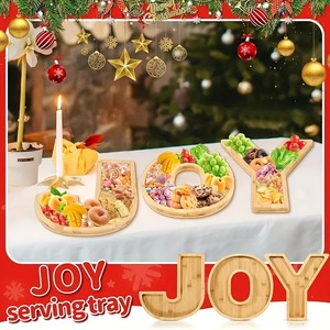 Bamboo JOY Letter <b>Tray</b> Set Serving Platter For Fruit Cheese Pastry Hotel Coffee <b>Tea</b> Party Decor - Product Image 2
