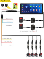 10.36'' Kablosuz Carplay Android Auto Araç Kamerası Ön Arka Kamera Sistemi Karavan Kamyon Kör Nokta Geri Görüş Kamerası 4 Kanallı BSD DVR Monitör