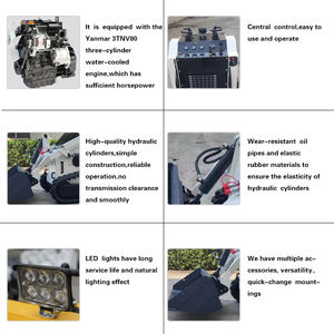 Pompa Steer selip Mini kualitas tinggi T480 Euro 5 EPA disetujui <span class=keywords><strong>Yanmar</strong></span> Front <span class=keywords><strong>End</strong></span> pemuat roda gigi PLC - Product Image 2