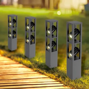 DAWN exterior impermeable 50cm 60cm altura césped farolas solar jardín Luz Decoración bolardo LED luz 12V acero inoxidable