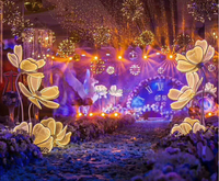Lumière florale géante à LED pour entrée de mariage, allée, lumière décorative, support de fleurs en plomb pour route