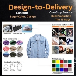 Casual <b>Long</b> Sleeve Blank Button up Outdoor Plus Size Jean <b>Jackets</b> for Men Wholesale Custom low price Light Blue Denim <b>Jacket</b> - Product Image 3