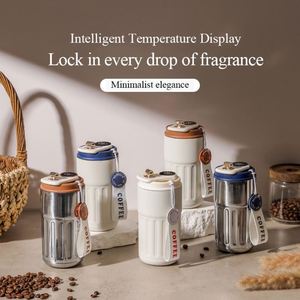 Custom Logo New Style 316 Stainless Steel <b>Coffee</b> Cup Insulated Travel Water Tumbler <b>Coffee</b> Mug with Temperature Display Lid - Product Image 5