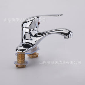 Robinet de lavabo Shendas à poignée unique en alliage de zinc, à poser sur le comptoir, 2 trous, style moderne - Product Image 3