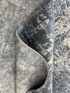 Tapis d'intérieur en laine et soie indienne fait à la main, abstrait, luxueux, à poils longs, bleu, killim, lavable, pour la maison, la chambre à coucher, le salon, l'utilisation en voiture, décoration - Product Image 6