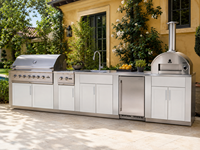 Cuisine barbecue extérieure  et station de grill pour villas Four électrique encastré sur mesure et gril en acier inoxydable
