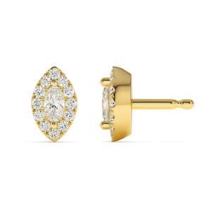 Wholesale DHANI JEWELS Marquise <b>Halo</b> Diamond <b>Earrings</b> 14K White Yellow Rose Gold SI Clarity Natural Diamonds for Luxury Retailer - Product Image 4