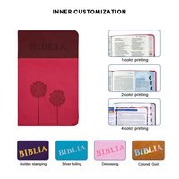 Ventes directes usine : Service d'impression de livres KJV tendance, personnalisation élégante, papier d'art, PU, Bible d'étude bilingue espagnol