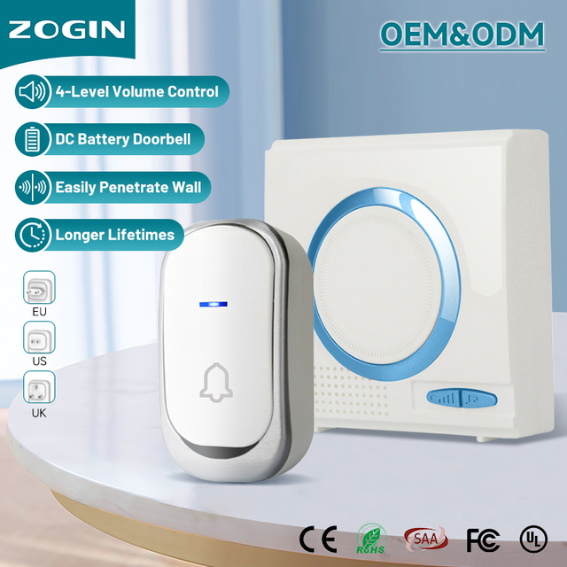 Easy to Install 45 Melodies White Black Wireless Battery Powered Battery-Power No Wires Ring Door Bell Chimes Doorbell