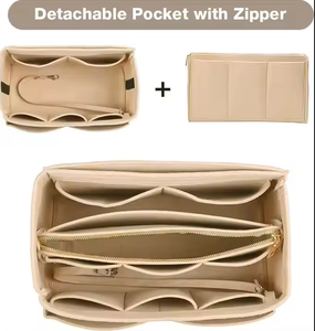 Sac en feutre, sac moyen, trousse de maquillage, sac de doublure intérieure, rangement de grande capacité pour femmes, sac d'organisation de cosmétiques - Product Image 2