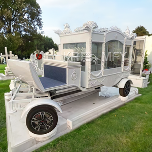 European Style Customizable Music System Popular White 4-Wheeled Carriage Hearse for Funerals Special Transportation - Product Image 3