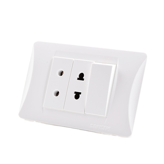 SANSHE Durable Convenient China Sockets and Switches 4 Pin 1 Gang Wall Switch Socket