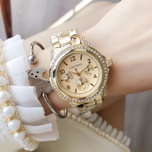 Reloj de Cuarzo Personalizado de Lujo para Mujer, con Pedrería, en Platino, Plata y Oro, al por Mayor - Product Image 5