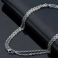 Collar de Cadena Plana de Acero Inoxidable 316L con Cruz, Chapado en Oro de 18K, Cadena Delgada Soldada de Múltiples Especificaciones