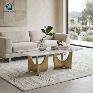 Tavolino da Caffè Moderno con Gambe in Acciaio Inox, Design Post-Moderno Personalizzato - Product Image 1