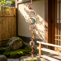 Attrape-soleil en gravier de cristal naturel, lampe lune en améthyste, décoration, pendentif carillon éolien fait main
