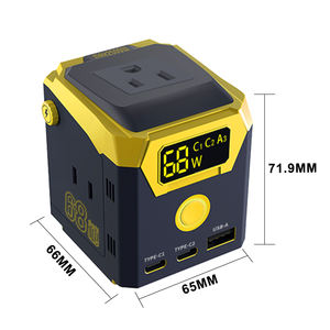 Chargeur mural USB multi-prises 65W GaN ignifuge MECHA TABLETOP, chargeur GaN universel, prise universelle UK/EU, chargeur de téléphone PD - Product Image 1