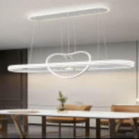 Lampu Gantung LED Modern Wave & Ring Minimalis untuk Ruang Tamu dengan Kristal di Tengah, Remote Control, Tinggi Dapat Disesuaikan