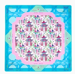 Elegante Tapete de Mahjong con Diseño Náutico de Cangrejos, Marco Azul Claro a Rayas, Cubierta Suave Antiarañazos para Noches de Juego en Interiores - Product Image 1