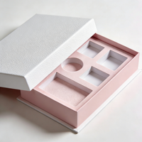 Boîte cadeau cosmétique de luxe personnalisée avec logo en relief, doublure en éponge, emballage en carton rigide écologique et papier kraft texturé