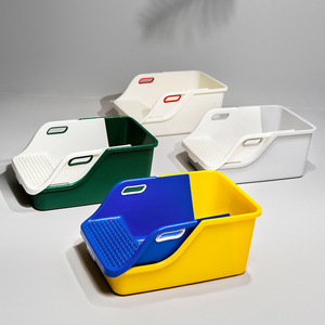 Bac à litière semi-fermé extra large <span class=keywords><strong>pour</strong></span> chat, en PVC, anti-éclaboussures, semi-automatique, modèle LDM-29 - Product Image 2