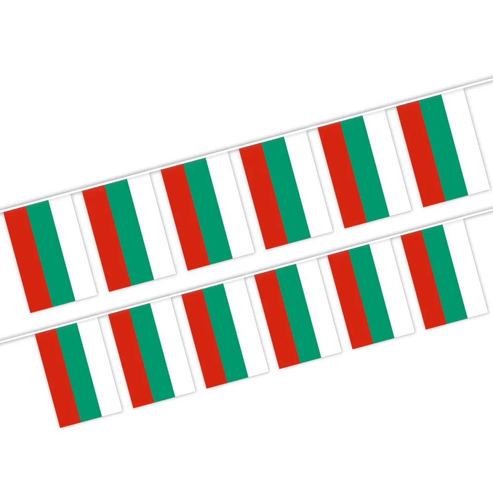 Produttore all'ingrosso di Bulgaria bandiera Bunting con le dimensioni su misura e il modello per le decorazioni
