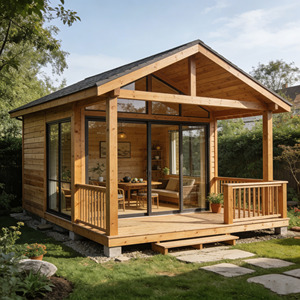 <span class=keywords><strong>Mini</strong></span> maison en bois légère préfabriquée pour le camping, l'extérieur et la cour arrière - Product Image 1
