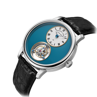 Montre-Bracelet Mécanique Squelette Tourbillon OEM pour Homme, Verre Saphir, Acier Inoxydable 316L, Bracelet Cuir, Étanche