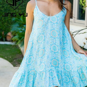 Robe d'été personnalisée en usine, robe d'été pour femmes, tissu rayonne et lin, tissu doux, robes d'été pour femmes - Product Image 1