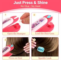 Kit de fabrication de perles DIY et de tampons à strass pour cheveux pour filles, outil de coiffure Kpop avec strass, cadeau d'anniversaire pour jeu d'imitation
