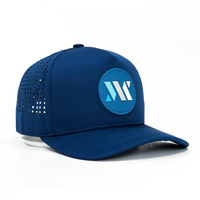 Casquette de baseball personnalisée à 5 panneaux en tissu Oxford, avec logo en caoutchouc PVC, patch en cuir, découpe laser, nylon imperméable, sportive, unisexe, pour le golf
