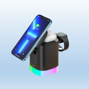 3-in-1 Foldable Magnetic Electric <b>Wireless</b> Stand 15W PD Fast <b>Charging</b> QC2.0 Type-C Cell <b>Phone</b> <b>Holder</b> Multi-Function Charger OTP - Product Image 4
