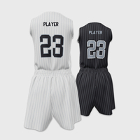 Maillots de basketball personnalisés réversibles noir et blanc 180 GSM sublimés, ensemble uniforme double face pour ligue universitaire, ligue de recreations et tournois (vente en gros)